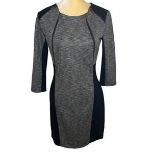 Sportmax Code Gray and Black Sheath Dress Zipper Detail Size Medium C7-16